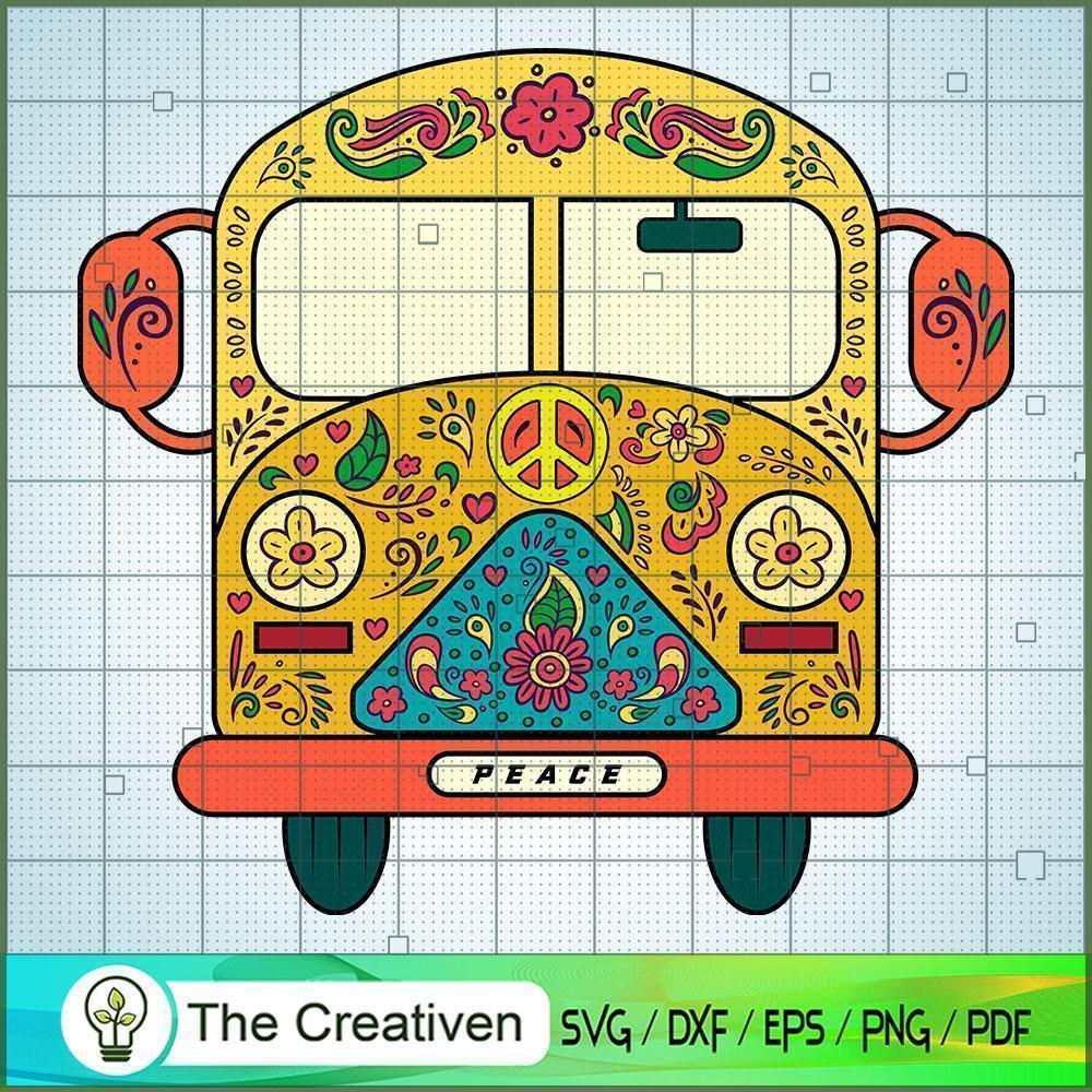 Hippie Bus with Peace Sign and Flowers SVG, Hippie SVG, Trending SVG 1 Hippie Bus with Peace Sign and Flowers SVG, Hippie SVG, Trending SVG