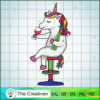 Cute Unicorn Drinking Wine SVG Cut File for Cricut & S Design 17799