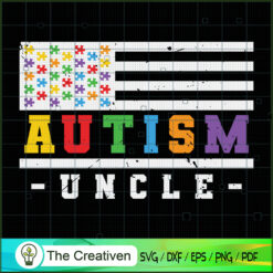 Autism Uncle America Flag Puzzle SVG Cut File for Cricut & Silhouette