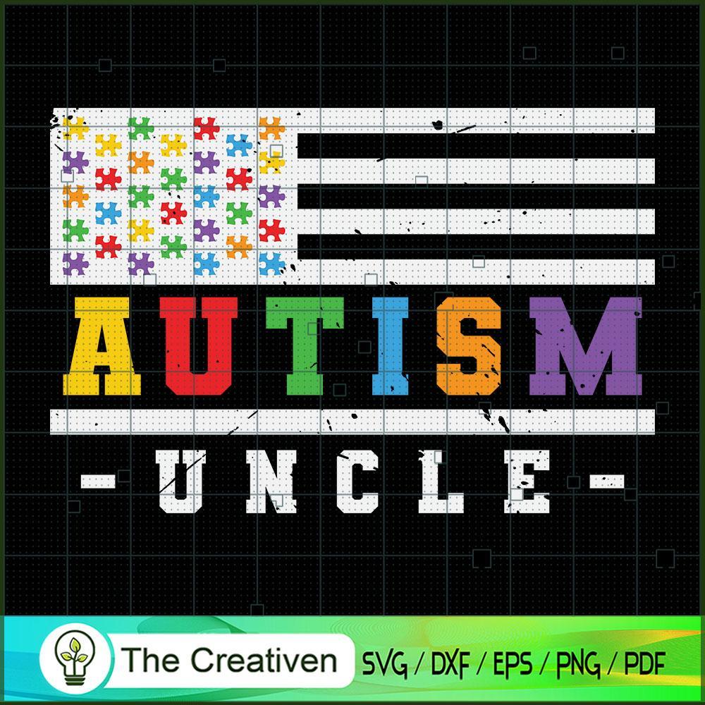 Autism Uncle America Flag Puzzle SVG, Autism Awareness SVG, Puzzle Piece SVG 1 75 copy 9