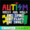Autism Rocks N Rolls Spins F SVG Cut File for Cricut