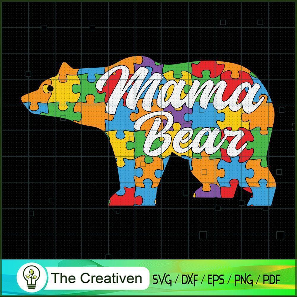 Mam Bear Autism Puzzle SVG, Autism Awareness SVG, Puzzle Piece SVG 1 Mam Bear Autism Puzzle SVG, Autism Awareness SVG, Puzzle Piece SVG