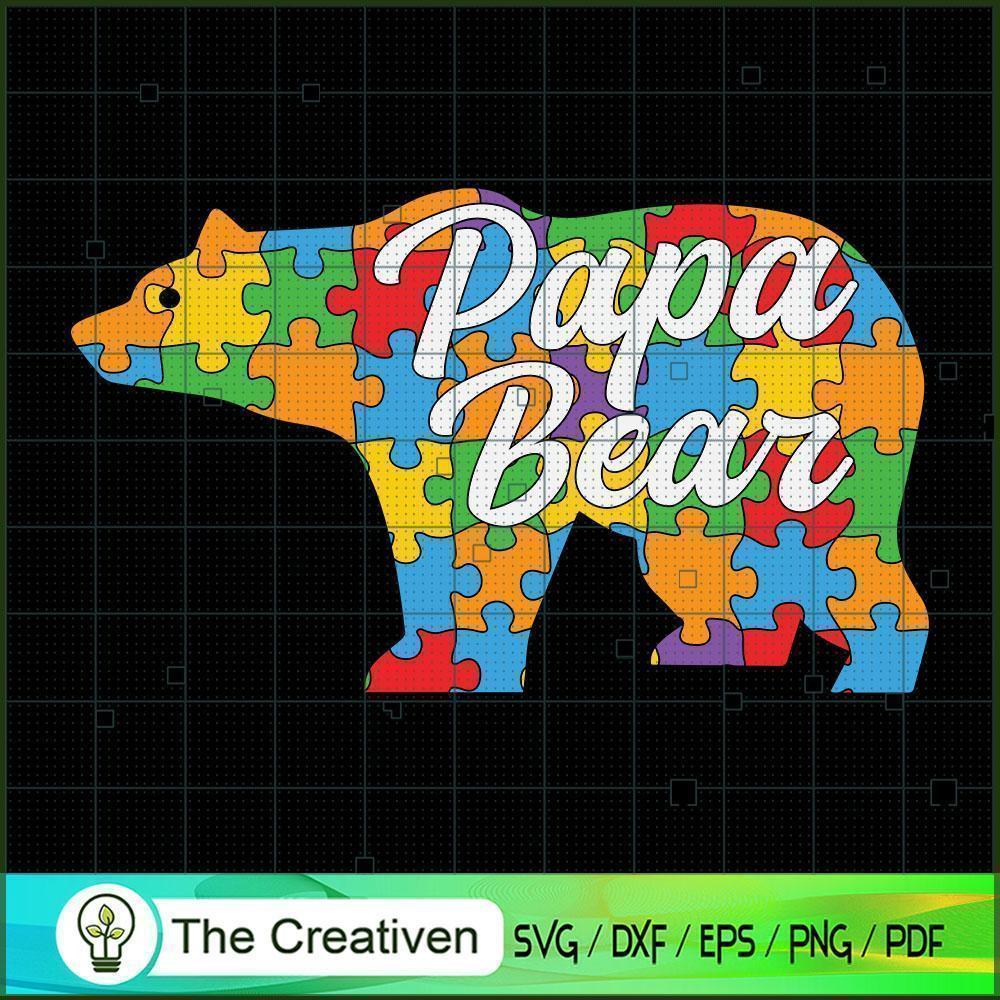 Papa Bear Autism Puzzle SVG, Autism Awareness SVG, Puzzle Piece SVG 1 Papa Bear Autism Puzzle SVG, Autism Awareness SVG, Puzzle Piece SVG