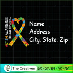 Autism Awareness Name Card SVG, Autism Awareness SVG, Puzzle Piece SVG