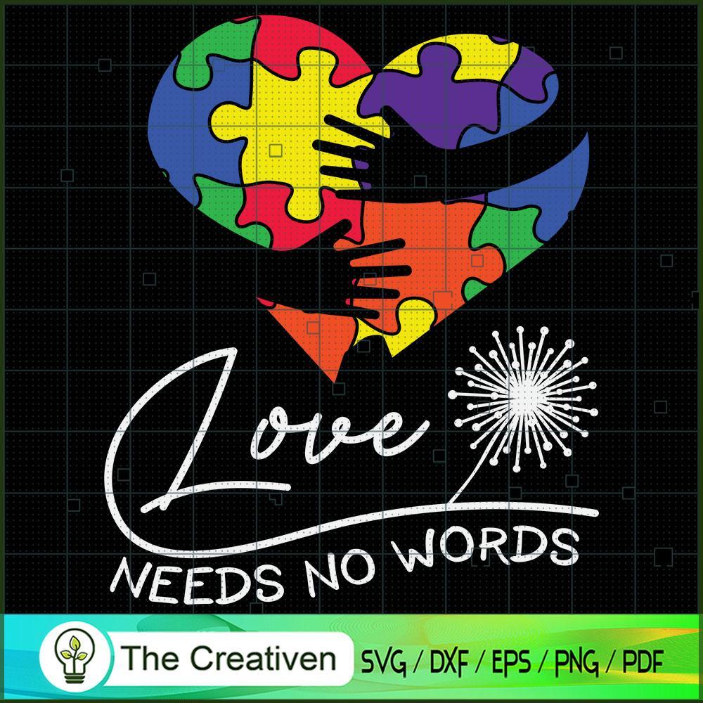 Love Needs No Words Puzzle Heart Autism SVG , Autism Awareness SVG , Love Autism SVG 1 108 copy 3