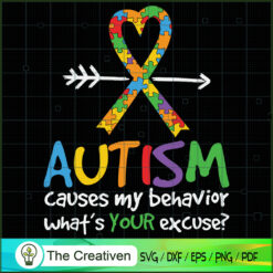 Autism Causes My Behavior SVG, Autism Awareness SVG, Puzzle Piece SVG