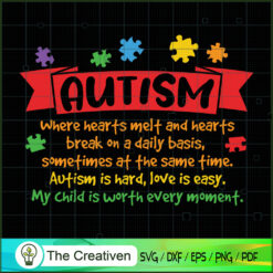Autism Where Hearts Melt Hea SVG Cut File for Cricut