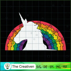Rainbow Unicorn Autism Awareness SVG Cut File for Cricut & Silhouette