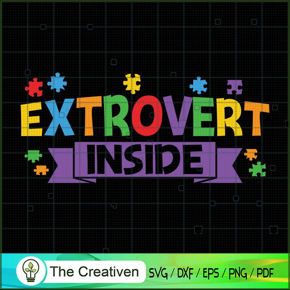 Extrovert Inside Autism Acceptance SVG, Autism Awareness SVG, Puzzle Piece SVG 1 9 copy 53