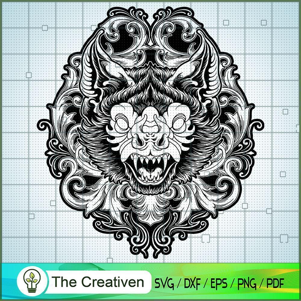 Bat Silhouette Clipart Ornate SVG Cut File for Cricut & Silhouette 1 Bat Silhouette Clipart Ornate SVG Cut File for Cricut & Silhouette