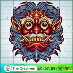 Red Satan Mask Mascot Clipart SVG, Red Satan SVG, Halloween SVG