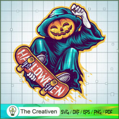 Skeleton Skateboards Halloween Scary SVG, Skeleton SVG, Halloween SVG