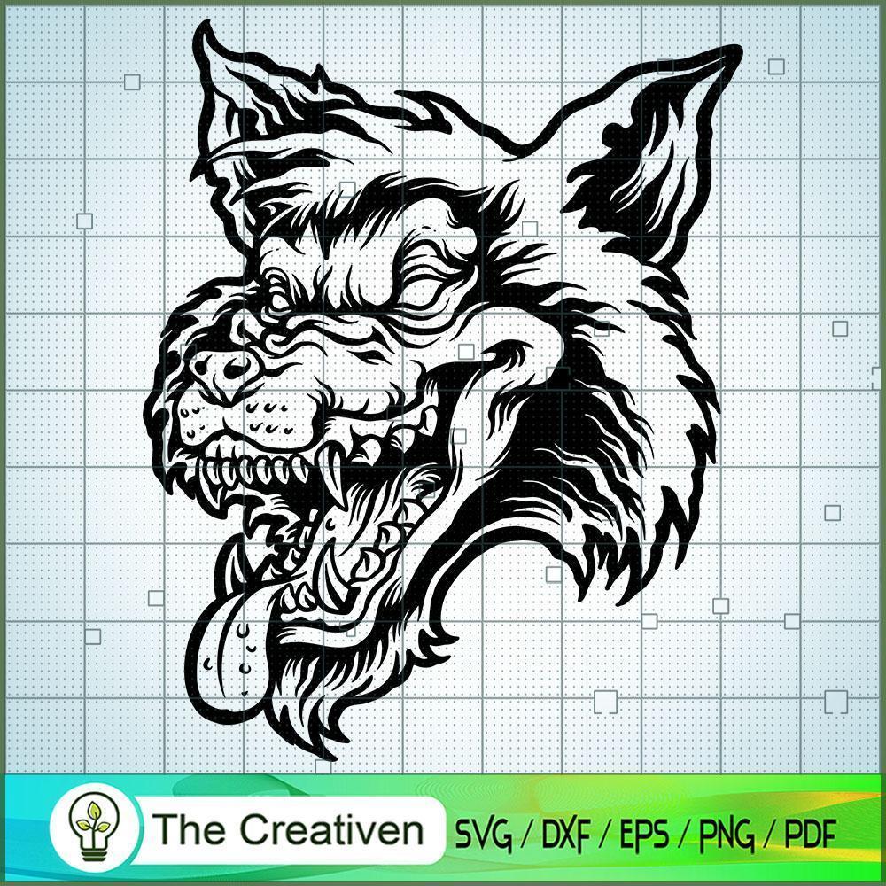 Wolf Animal Monster Silhouette SVG, Skull SVG, Halloween SVG 1 17 copy 44