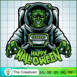 Astronaut Franky Happy Halloween SVG Cut File for Cricut & Silhouette