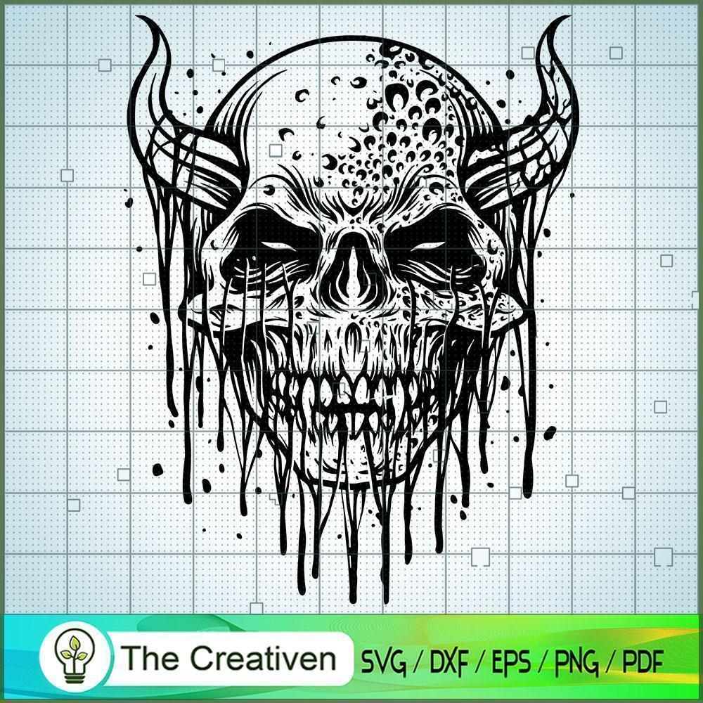 Silhouette Zombie Evil Skull Halloween SVG, Skull SVG, Halloween SVG 1 Silhouette Zombie Evil Skull Halloween SVG, Skull SVG, Halloween SVG