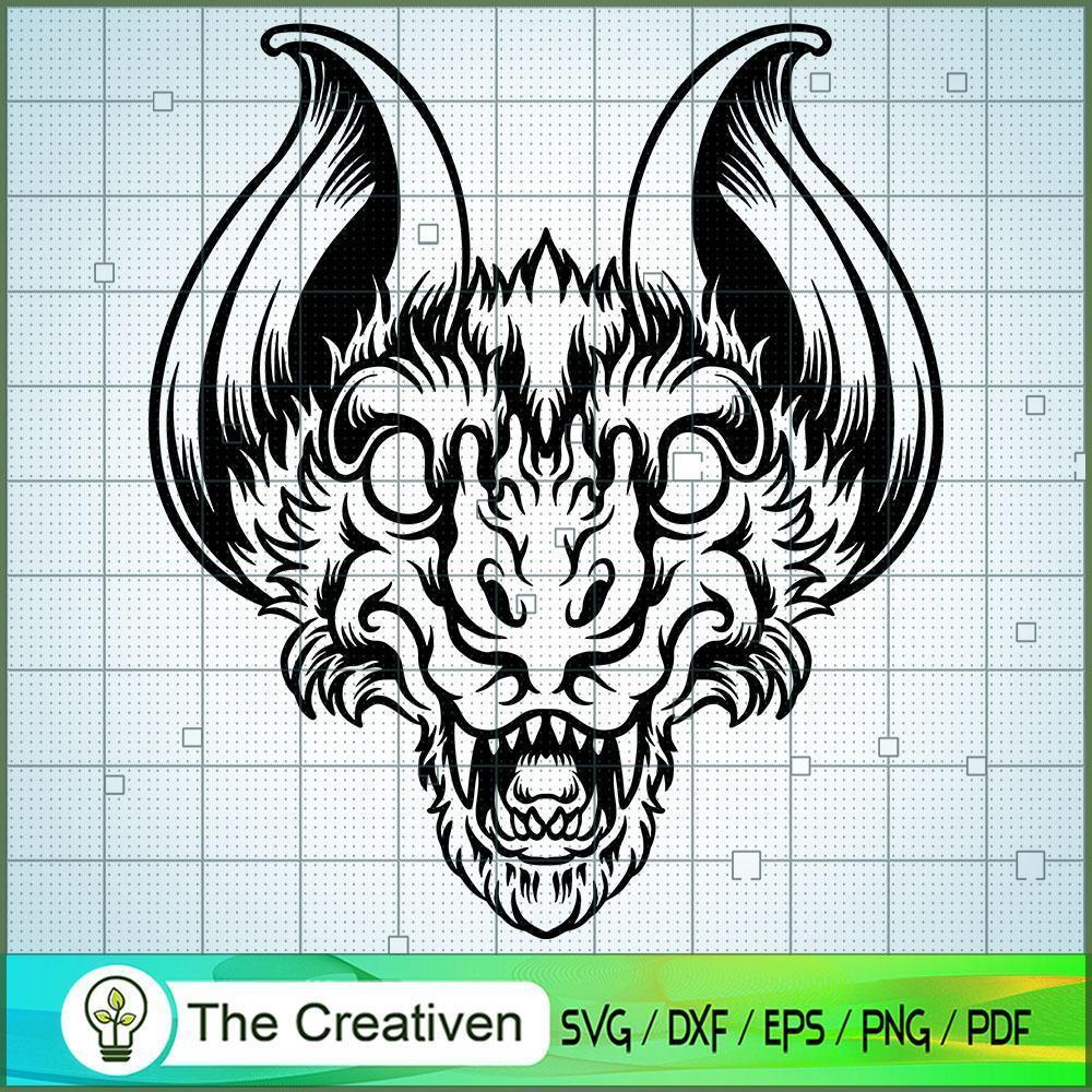 Halloween Character Scary Bad Bat Head SVG, Skull SVG, Halloween SVG 1 Halloween Character Scary Bad Bat Head SVG, Skull SVG, Halloween SVG