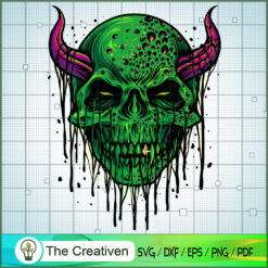Zombie Evil Skull Halloween Illustration SVG,Skull SVG, Halloween SVG