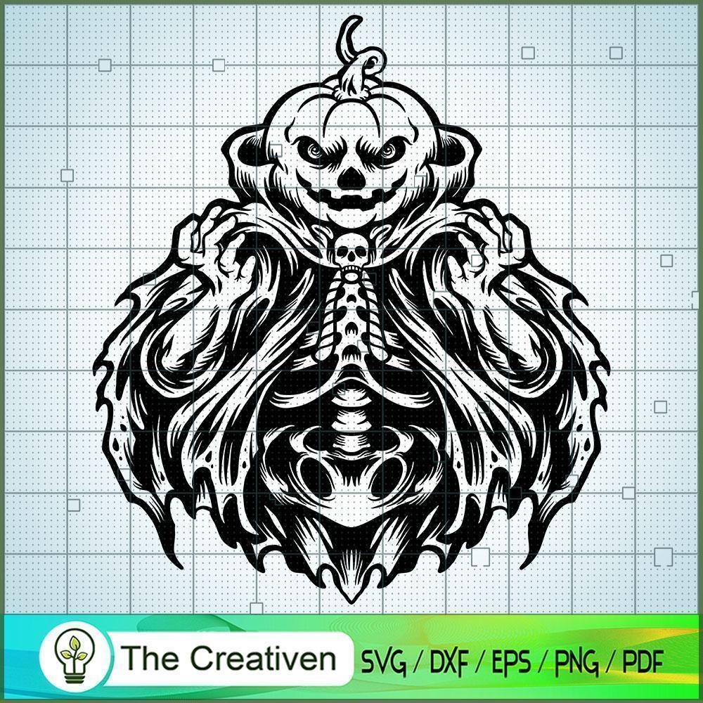 Halloween Scary Pumpkin Head SVG Cut File for Cricut 1 Halloween Scary Pumpkin Head SVG Cut File for Cricut