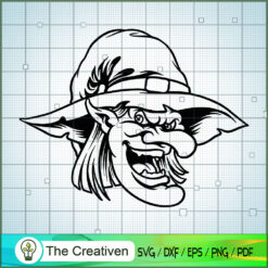 Halloween Character Old Lady Witch Head SVG, Witch SVG, Halloween SVG