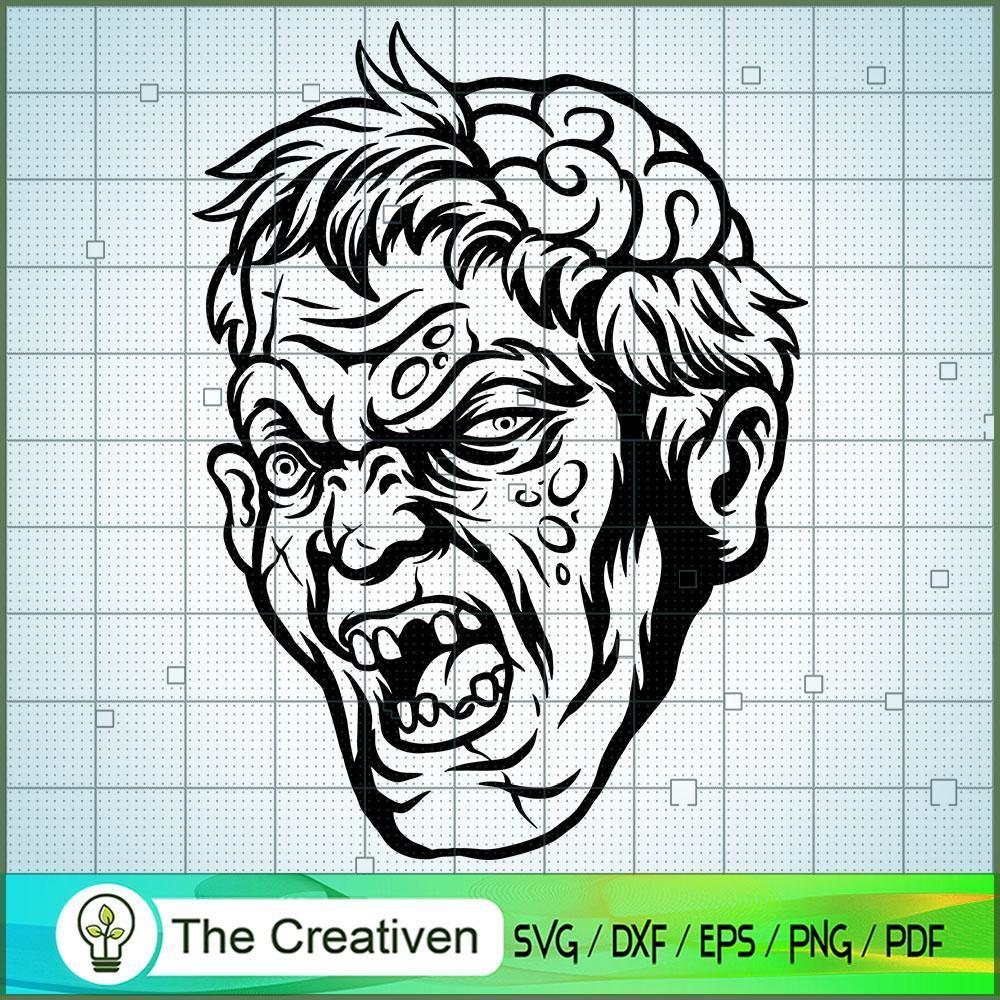 Halloween Character Scary Zombie Head SVG, Zombie SVG, Halloween SVG 1 Halloween Character Scary Zombie Head SVG, Zombie SVG, Halloween SVG