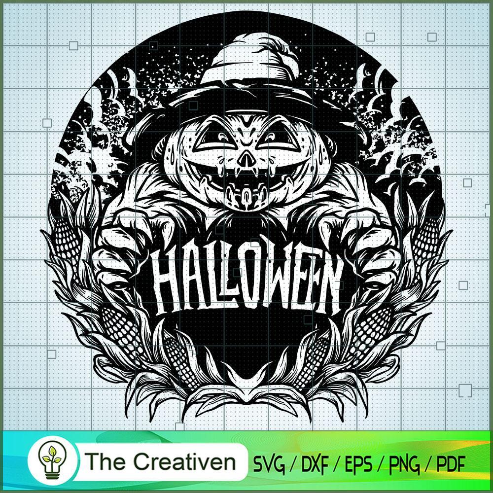 Scary Halloween Pumpkin Blac SVG Cut File for Cricut 1 Scary Halloween Pumpkin Blac SVG Cut File for Cricut