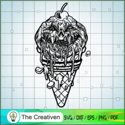 Halloween Cherry Ice Cream Cone SVG,  Cream Cone SVG, Halloween SVG