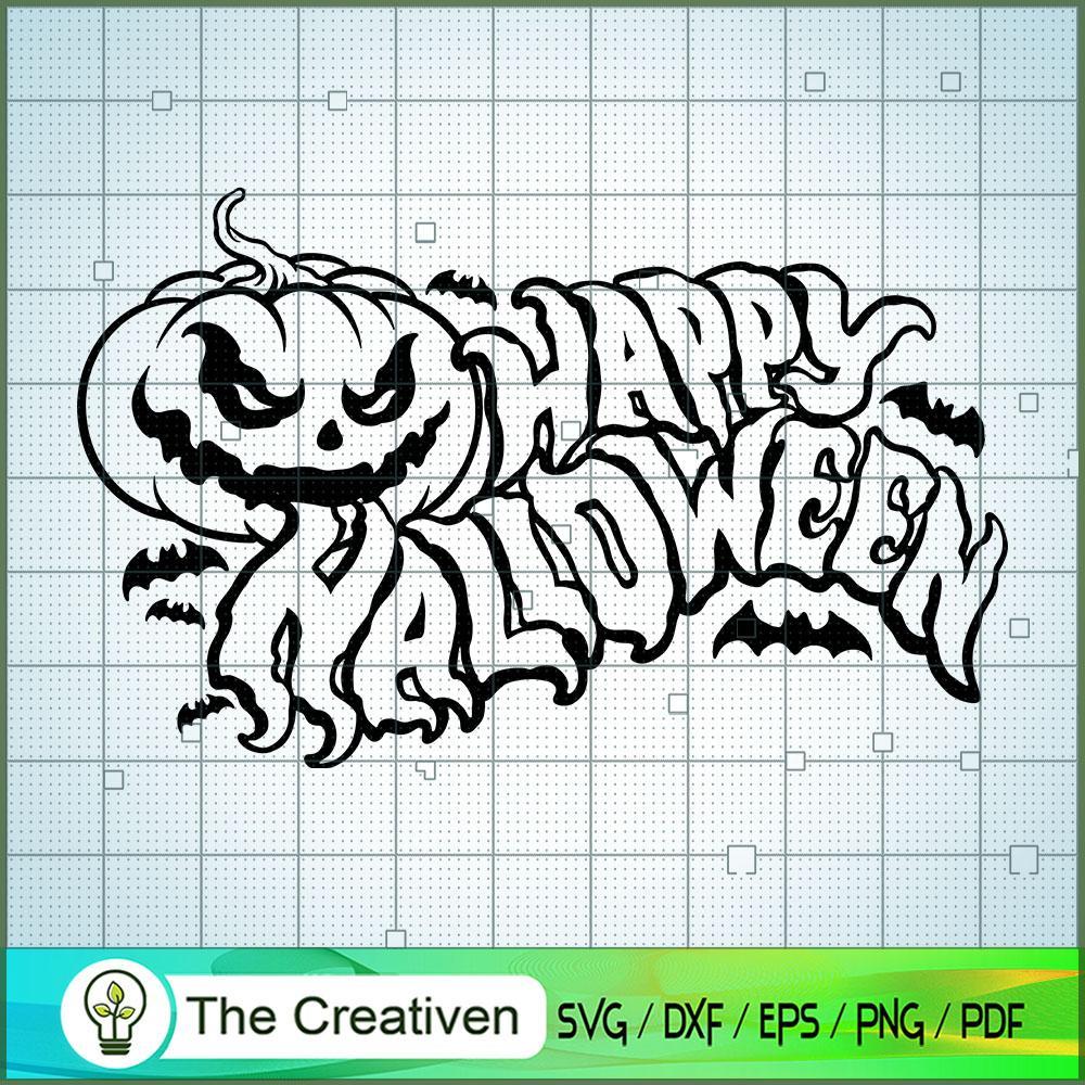 Silhouette Happy Halloween Pumpkin SVG,Pumpkin SVG, Halloween SVG 1 26 copy 40