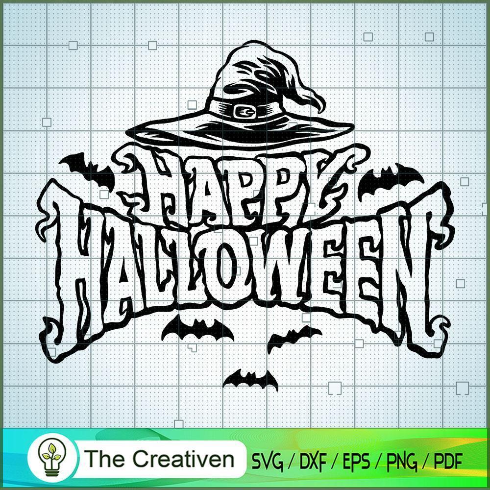 Silhouette Happy Halloween Witch Hat SVG, Witch Hat SVG, Halloween SVG 1 Silhouette Happy Halloween Witch Hat SVG, Witch Hat SVG, Halloween SVG