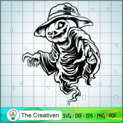 Halloween Pumpkin Head Witch SVG Cut File for Cricut