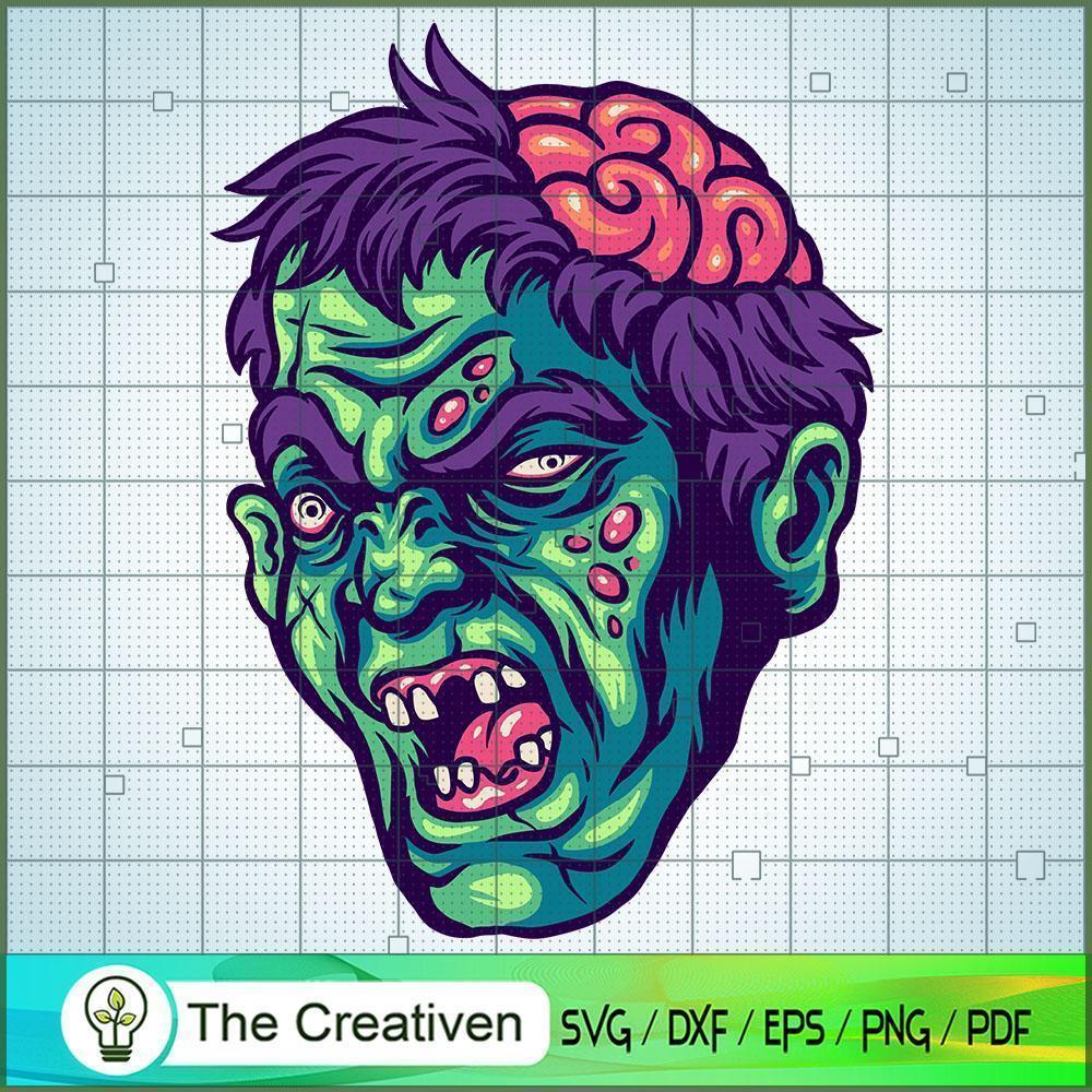 Halloween Scary Zombie Brain Out SVG, SVG, Scary Zombie Halloween SVG 1 Halloween Scary Zombie Brain Out SVG, SVG, Scary Zombie Halloween SVG