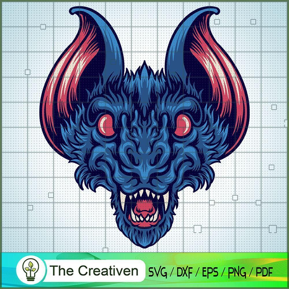 Bat Head Angry Scary Hallowe SVG Cut File for Cricut 1 Bat Head Angry Scary Hallowe SVG Cut File for Cricut