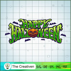 Happy Halloween Pumpkin Head SVG Cut File for Cricut