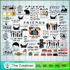 Friends TV Show SVG Bundle 75+, Friends Font, Friends Quote Clipart