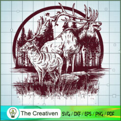 Deer One Color SVG, Animals SVG, Forest SVG