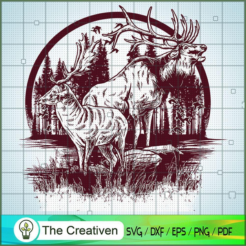 Deer One Color SVG, Animals SVG, Forest SVG 1 Deer One Color SVG, Animals SVG, Forest SVG