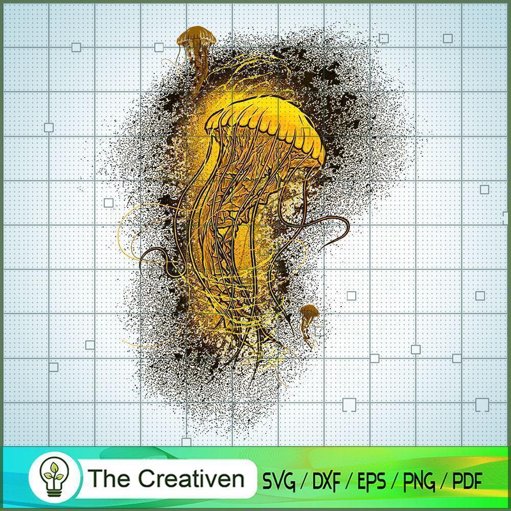 Jellyfish SVG, Fishing SVG, Jellyfish Gold SVG 1 Jellyfish SVG, Fishing SVG, Jellyfish Gold SVG