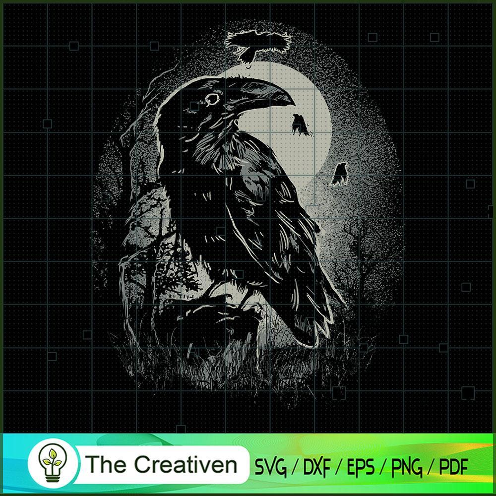 Raven Bird Horror SVG Cut File for Cricut & Silhouette 1 Raven Bird Horror SVG Cut File for Cricut & Silhouette