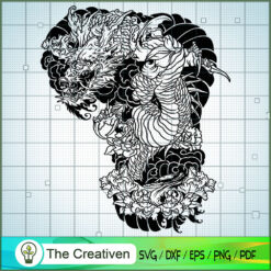 Japanese Dragon SVG, Dragon SVG, Dragon Art SVG