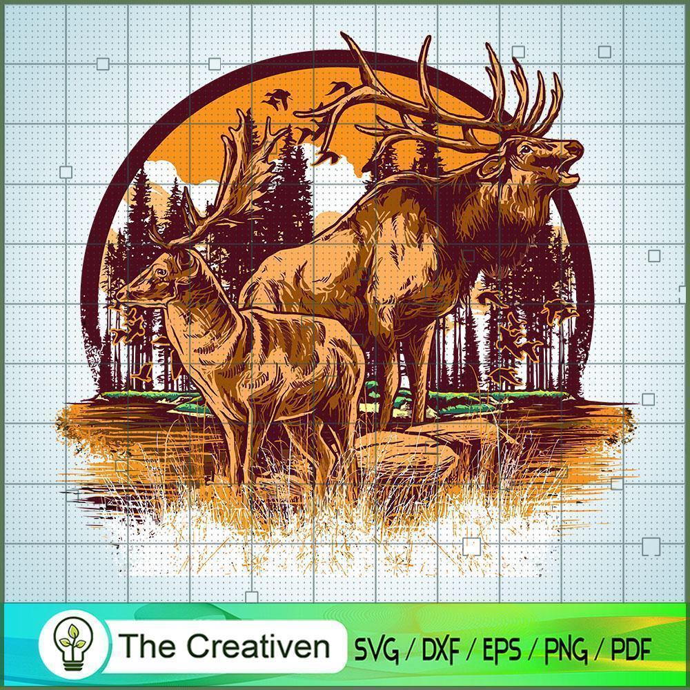 Deer Couple SVG, Deer SVG, Animals SVG 1 Deer Couple SVG, Deer SVG, Animals SVG