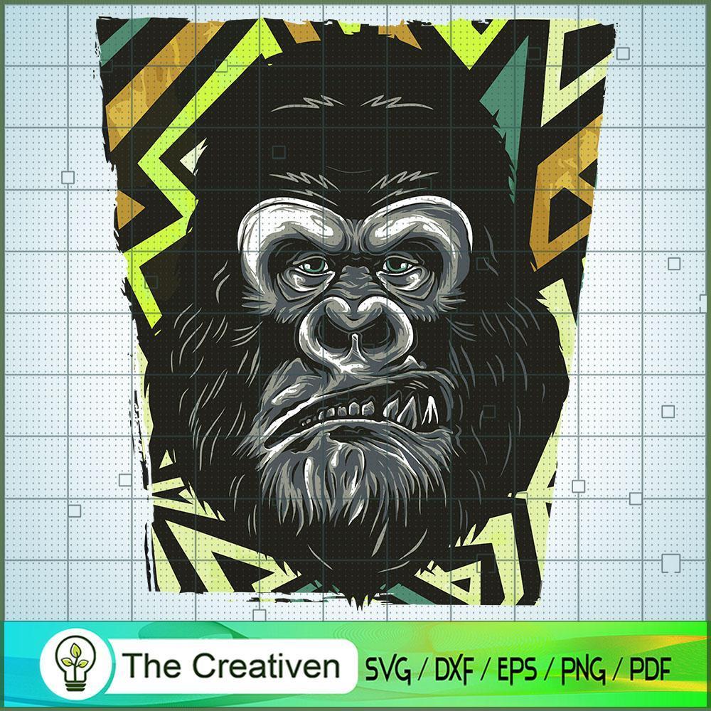 Gorilla Face SVG, Animals SVG, Pet Lover SVG 1 Gorilla Face SVG, Animals SVG, Pet Lover SVG