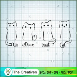 Un Deux Trois Cat SVG Cut File for Cricut & Silhouette