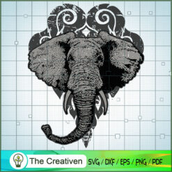 Elephant Head SVG Cut File for Cricut & Silhouette Design 16544