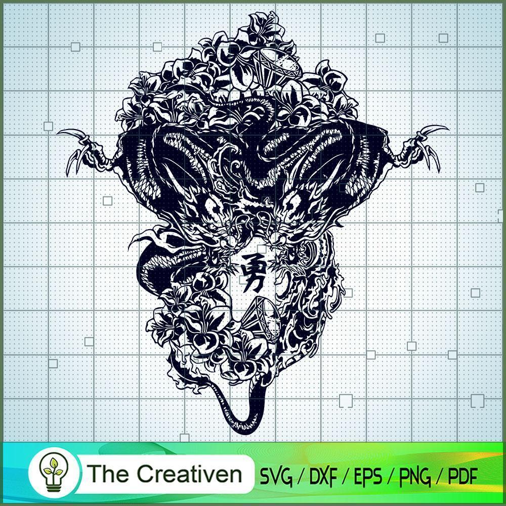 Dragon SVG, Dragon Head SVG, Tribal Dragon SVG 1 dragon copy