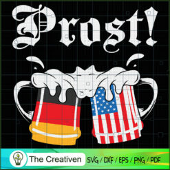 Prost Beer German American Flag SVG Cut File for Cricut & Silhouette