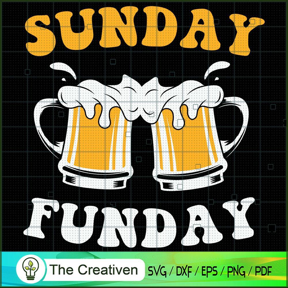 Sunday is Funday Beer Lover SVG Cut File for Cricut & Silhouette 1 Sunday is Funday Beer Lover SVG Cut File for Cricut & Silhouette