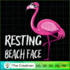 Funny Flamingo Resting Beach Face SVG, Animal Lover SVG, Flamingo SVG