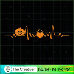 Halloween Heartbeat and Bat SVG Cut File for Cricut & Silhouette
