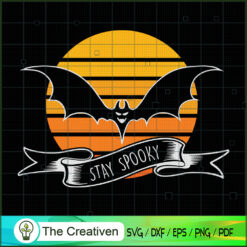 Stay Spooky Halloween Bat Vintage SVG Cut File for Cricut & Silhouette