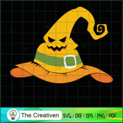 Witch Hat Pumpkin Face Trick SVG Cut File for Cricut