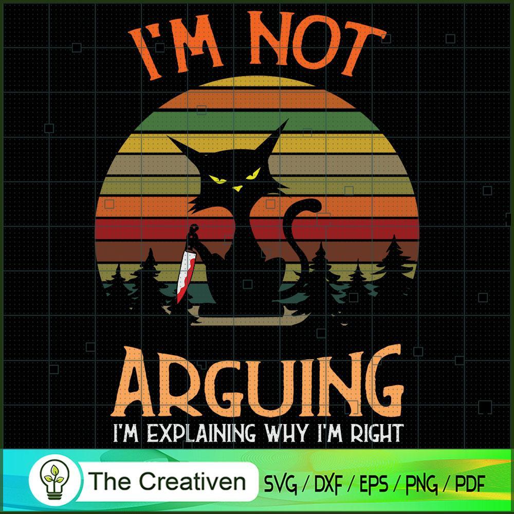 Retro Fun Cat with Knife I'm SVG Cut File for Cricut 1 Retro Fun Cat with Knife I'm SVG Cut File for Cricut